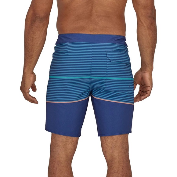 Patagonia Stretch Hydropeak 18in Boardshort Olivas Stripe/Anacapa Blue - Picture 3 of 4